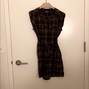 Brooklyn Industries Green Plaid Button up Dress